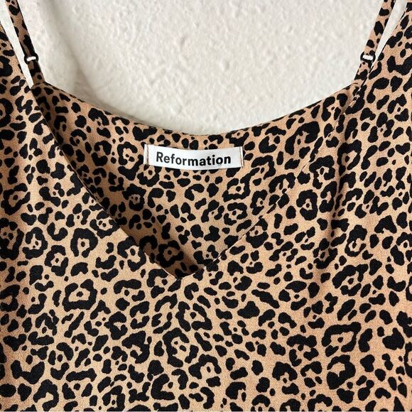Reformation Marlow Animal Print Mini Slip Dress Size XS - Picture 7 of 8